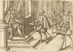 Filip II z Hiszpanii na tronie autorstwa Antonio Tempesta