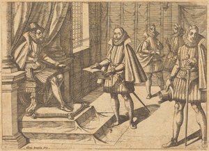 Filip II Hiszpański na swoim tronie autorstwa Antonio Tempesta