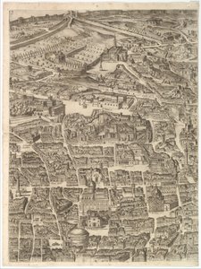Plan miasta Rzymu. Część 3 z Santa Maria Maggiore, Panteonem i Trajana ..., 1645. autorstwa Antonio Tempesta