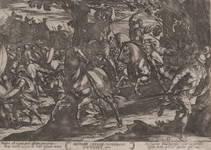 Tablica 19: Jakub zabija Absaloma, z Bitew Starego Testamentu, ok. 1930. 1..., ca. 1590-ok. 1610.