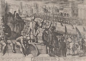 Obrazek 20: Elizeusz sprowadza oślepioną armię syryjską do króla Izraela, z..., ca. 1590-ok. 1610. autorstwa Antonio Tempesta