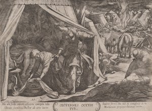Tablica 23: Judyta i Holofernes, z „Bitwy Starego Testamentu”, ok...., ok. 1930. 1590-ok. 1610. autorstwa Antonio Tempesta