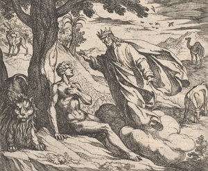 Płyta 2: Stworzenie człowieka Hominis creatio, z „Metamorfoz” Owidiusza, 1606. autorstwa Antonio Tempesta