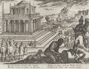 Płyta 5: Grobowiec Mausolus, z „Siedem cudów świata”, 1608. autorstwa Antonio Tempesta