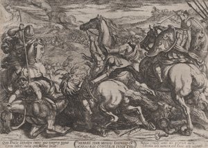 Ilustracja 6: Izraelici pokonani przez Kananejczyków za nieposłuszeństwo Mojżeszowi..., ca. 1590-ok. 1610.