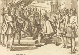 Hiszpański książę przed Małgorzatą Austriacką autorstwa Antonio Tempesta