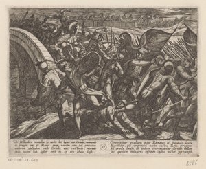 Atak z zaskoczenia na obóz rzymski nad Mozelą Wojny batawskie przeciwko Rzymianom (tytuł serii) Batavorum cum Romanis Bellum (tytuł serii) autorstwa Antonio Tempesta