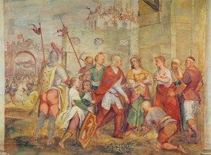 Jacopo Barbarigo uwalniający królową Małgorzatę z rąk Turków w 1426 (mural)