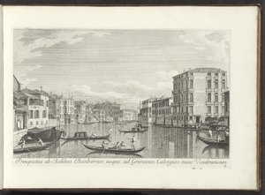 Gezicht op het Canal Grande, Palazzo Bembo en Palazzo Vendramin-Calergi te Venetië Prospect Houses of Bembo aż do Grimanos Calergios teraz Vendramenos (tytuł obiektu) Bardziej znane widoki Wenecji z paneli Kanału Antoniusza 38 aer autorstwa Antonio Visentini