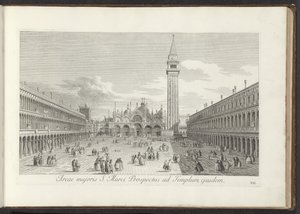 Gezicht op het San Marcoplein en de San Marco te Venetië Większy obszar prospektu św. Marka do tej samej świątyni (tytuł na obiekcie) Gezichten op bugemenen en pleinen in Venetië (tytuł serii) Bardziej znane widoki Wenecji, z płyt Antonius Canal X