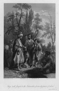 Józef sprzedany kupcom izmeelickim, Genesis XXXVII, 28 (rycina)
