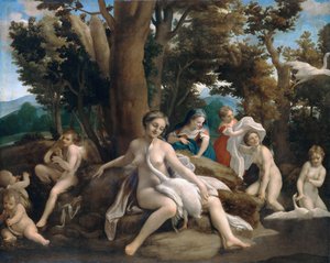 Leda i łabędź autorstwa Antonio da Correggio