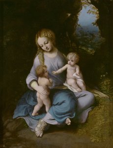 Dziewica i dziecko z Janem Chrzcicielem jako chłopiec autorstwa Antonio da Correggio