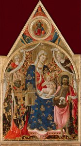 Madonna z Dzieciątkiem z biskupem, św. Janem Chrzcicielem i Aniołami, początek XV w. autorstwa Antonio da Firenze