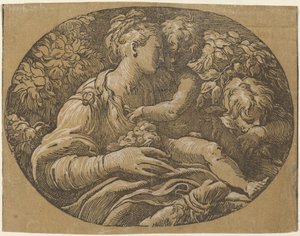 Dziewica z różą autorstwa Antonio da Trento after Parmigianino
