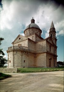Widok kościoła San Biagio, wybudowanego przez architekta Antonio da Sangallo byłego (1453-1534) 1518-1545 Montepulciano, Toskania. Włochy autorstwa Antonio da the elder Sangallo