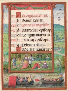 Miesiąc kwiecień, miniatury z „Księgi Godzin Dom Manuela”, 1517-38 (tempera na welinie) autorstwa Antonio de Hollanda