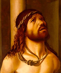 Chrystus w kolumnie (olej na płótnie przeniesiony z panelu) autorstwa Antonio de Saliba