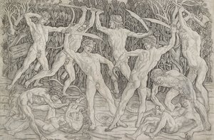 Bitwa nagich mężczyzn, c1470-1475 autorstwa Antonio Pollaiuolo
