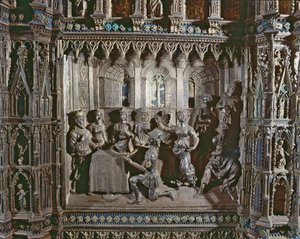 Uczta Heroda, z tańcem Salomei, ołtarz Argento, 1478 (srebro) autorstwa Antonio di Salvi