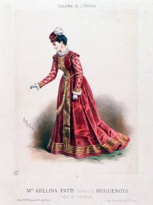 Portret śpiewaczki Adeline Patti (1843-1919) jako Valentine w operze Hugenotów Giacomo Meyerbeera (1791-1864).