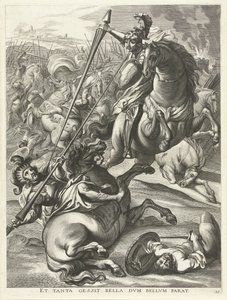 Achilles pokonuje Telephosa; Wjazd Ferdynanda do Gandawy w 1635 r. Et tanta gessit bella dvm bellvm parat (tytuł na obiekcie) autorstwa Antony van der Does