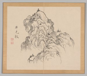 Podwójny Album Studiów Krajobrazowych wg Ikeno Taiga, tom 1 k. 16, XVIII w. autorstwa Aoki Shukuya