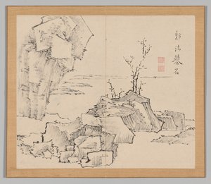 Podwójny Album Studiów Krajobrazowych wg Ikeno Taiga, t. 1 k. 23, XVIII w. autorstwa Aoki Shukuya