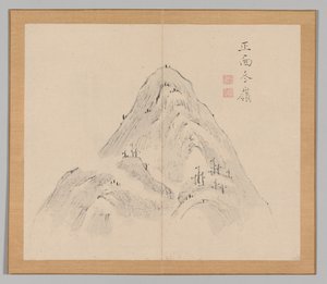Podwójny Album Studiów Krajobrazowych wg Ikeno Taiga, t. 1 k. 24, XVIII w. autorstwa Aoki Shukuya