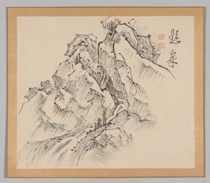 Podwójny Album Studiów Krajobrazowych wg Ikeno Taiga, t. 1 k. 26, XVIII w. autorstwa Aoki Shukuya