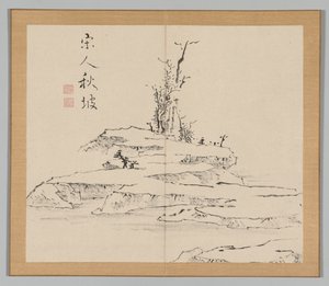 Podwójny Album Studiów Krajobrazowych wg Ikeno Taiga, t. 2 s. 12, XVIII w. autorstwa Aoki Shukuya