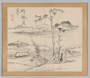 Podwójny Album Studiów Krajobrazowych wg Ikeno Taiga, t. 2 s. 24, XVIII w. autorstwa Aoki Shukuya