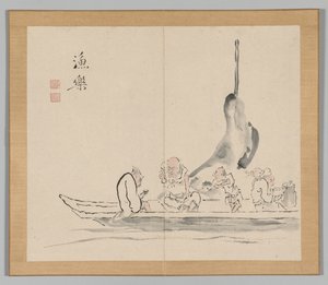 Podwójny Album Studiów Krajobrazowych wg Ikeno Taiga, t. 2 s. 28, XVIII w. autorstwa Aoki Shukuya