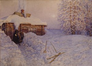Bania zimą, 1919 autorstwa Apollinari Mikhailovich Vasnetsov
