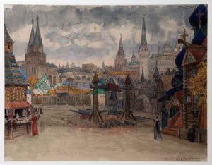 La place des strelets - Wystrój do opery „La Khovanshchina” Modeste Moussorgskiego (1839-1881) - The Strelets