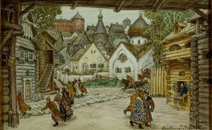 Scenografia do opery Opricznik Gwardzista Piotra Czajkowskiego, 1911 autorstwa Apollinari Mikhailovich Vasnetsov