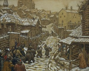 Trenerzy niedźwiedzia. Stara Moskwa, 1911 autorstwa Apollinari Mikhailovich Vasnetsov