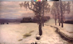 Oddech wiosny - obraz Appolinariego Mikhaylovicha Vasnetsova (1856-1933), olej na płótnie autorstwa Apollinari Mikhailovich Vasnetsov