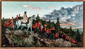 Bitwa pod Mentaną stoczona 3 listopada 1867 (olej na płótnie autorstwa Archimede Tranzi