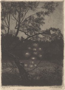 Ogród ze świecącym drzewem autorstwa Arend Hendriks (signed by artist)