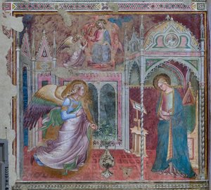 Zwiastowanie, koniec XIV wieku lub początek XV wieku autorstwa Aretino Luca Spinello or Spinelli
