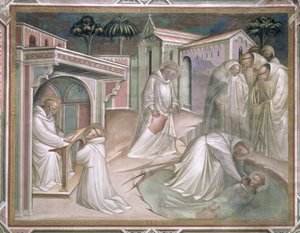 Maurus Saves Placidus, szczegółowo Życie św. Benedykta (ok. 480-c.550), w zakrystii, 1387