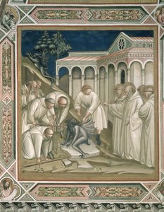 Ciężki kamień, fragment z życia św. Benedykta (ok. 480-ok. 550), w zakrystii, 1387