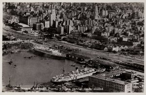 Port i częściowy widok na miasto, Buenos Aires, Argentyna