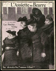 Okładka „”L’Plate au beurre””, numer 134, Satyryczna w B&W autorstwa Aristide Delannoy