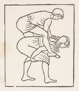 Daphnis i Chloe: Daphnis wkłada jabłko w łono Chloe autorstwa Aristide Maillol