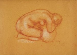 Model klęczący z głową opartą na dłoniach, zwrócony w prawo autorstwa Aristide Maillol