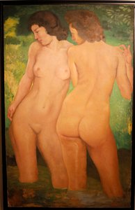 Siostry w kąpieli, ok. 1940 (olej na płótnie) autorstwa Aristide Maillol