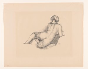 Akt kobiecy widziany z tyłu Dina, sur son coude droit (tytuł oryginalny) autorstwa Aristide Maillol