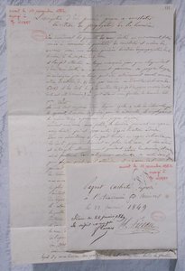 List opisujący eksperymenty Fizeau w celu określenia prędkości światła autorstwa Armand Hippolyte Louis Fizeau